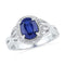 Sterling Silver G&D Sterling Silver Women's Oval Lab-Created Blue Sapphire Solitaire Ring 1-5/8 Cttw - FREE Shipping (US/CAN) JadeMoghul