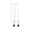 Sterling Silver G&D Sterling Silver Women's Oval Lab-Created Blue Sapphire Threader Earrings 1-1-10 Cttw - FREE Shipping (US/CAN) JadeMoghul