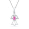 Sterling Silver G&D Sterling Silver Women's Oval Lab-Created Pink Sapphire Diamond Angel Pendant 5-8 Cttw -  FREE Shipping (US/CAN) JadeMoghul