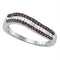 Sterling Silver G&D Sterling Silver Women's Round Baguette Cognac-brown Color Enhanced Diamond Band Ring 5-8 Cttw - FREE Shipping (US/CAN) JadeMoghul