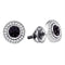 Sterling Silver G&D Sterling Silver Women's Round Black Color Enhanced Diamond Circle Frame Cluster Earrings 1-4 Cttw - FREE Shipping (US/CAN) JadeMoghul