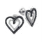 Sterling Silver G&D Sterling Silver Women's Round Black Color Enhanced Diamond Double Heart Stud Earrings 1-20 Cttw - FREE Shipping (USA/CAN) JadeMoghul