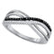 Sterling Silver G&D Sterling Silver Women's Round Black Color Enhanced Diamond Double Row Crossover Band 1/6 Cttw - FREE Shipping (US/CAN) JadeMoghul