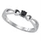 Sterling Silver G&D Sterling Silver Women's Round Black Color Enhanced Diamond Solitaire Promise Bridal Ring 1/10 Cttw - FREE Shipping (US/CAN) JadeMoghul