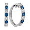 Sterling Silver G&D Sterling Silver Women's Round Blue Color Enhanced Diamond Hoop Earrings 1-10 Cttw - FREE Shipping (USA/CAN) JadeMoghul