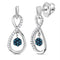 Sterling Silver G&D Sterling Silver Women's Round Blue Color Enhanced Diamond Infinity Dangle Earrings 1-4 Cttw - FREE Shipping (USA/CAN) JadeMoghul
