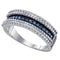 Sterling Silver G&D Sterling Silver Women's Round Blue Color Enhanced Diamond Milgrain Band Ring 1/4 Cttw - FREE Shipping (US/CAN) JadeMoghul