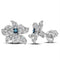 Sterling Silver G&D Sterling Silver Women's Round Blue Color Enhanced Diamond Pinwheel Stud Earrings 1-5 Cttw - FREE Shipping (USA/CAN) JadeMoghul