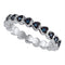 Sterling Silver G&D Sterling Silver Women's Round Blue Color Enhanced Diamond Single Row Heart Band 1-4 Cttw - FREE Shipping (US/CAN) JadeMoghul
