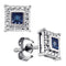Sterling Silver G&D Sterling Silver Women's Round Blue Color Enhanced Diamond Solitaire Earrings 1-20 Cttw - FREE Shipping (US/CAN) JadeMoghul
