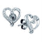 Sterling Silver G&D Sterling Silver Women's Round Diamond-accent Heart Screwback Earrings .02 Cttw - FREE Shipping (USA/CAN) JadeMoghul