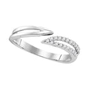 Sterling Silver G&D Sterling Silver Women's Round Diamond Bisected Band Ring 1/6 Cttw - FREE Shipping (US/CAN) JadeMoghul