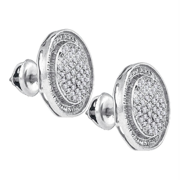 Sterling Silver G&D Sterling Silver Women's Round Diamond Circle Frame Cluster Stud Earrings 1-2 Cttw - FREE Shipping (USA/CAN) JadeMoghul