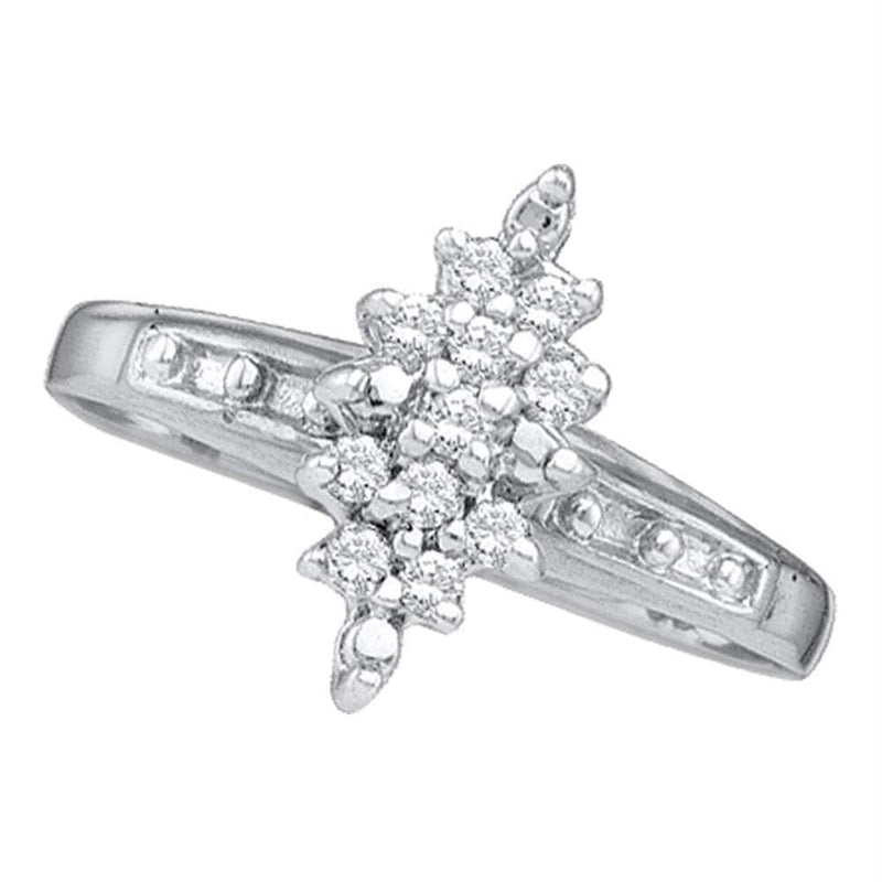 Sterling Silver G&D Sterling Silver Women's Round Diamond Cluster Ring 1/10 Cttw - FREE Shipping (US/CAN) JadeMoghul