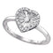 Sterling Silver G&D Sterling Silver Women's Round Diamond Framed Heart Love Ring 1/10 Cttw - FREE Shipping (US/CAN) JadeMoghul