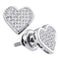 Sterling Silver G&D Sterling Silver Women's Round Diamond Heart Cluster Screwback Stud Earrings 1-10 Cttw - FREE Shipping (USA/CAN) JadeMoghul