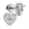 Sterling Silver G&D Sterling Silver Women's Round Diamond Heart Frame Screwback Earrings 1-20 Cttw - FREE Shipping (USA/CAN) JadeMoghul