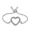 Sterling Silver G&D Sterling Silver Women's Round Diamond Heart Love Bolo Bracelet 1-20 Cttw - FREE Shipping (US/CAN) JadeMoghul