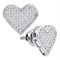 Sterling Silver G&D Sterling Silver Women's Round Diamond Heart Love Cluster Earrings 1-4 Cttw - FREE Shipping (USA/CAN) JadeMoghul