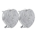 Sterling Silver G&D Sterling Silver Women's Round Diamond Heart Love Omega-back Earrings 1.00 Cttw - FREE Shipping (US/CAN) JadeMoghul