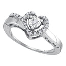 Sterling Silver G&D Sterling Silver Women's Round Diamond Heart Love Promise Ring 1/10 Cttw - FREE Shipping (US/CAN) JadeMoghul