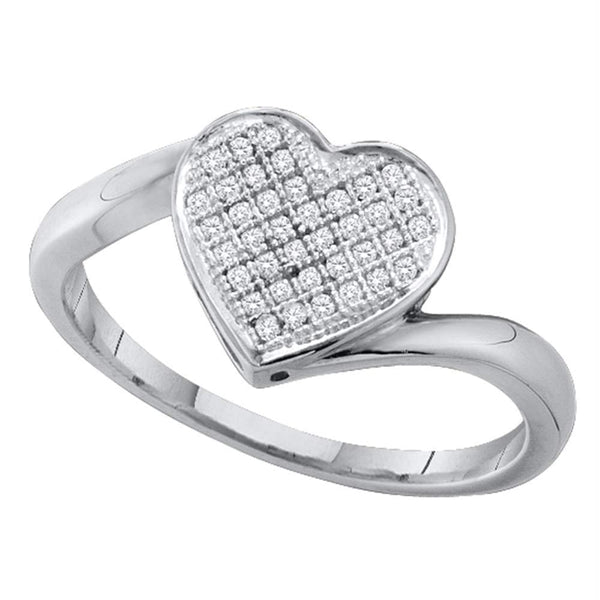 Sterling Silver G&D Sterling Silver Women's Round Diamond Heart Love Ring 1/10 Cttw - FREE Shipping (US/CAN) JadeMoghul