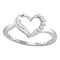 Sterling Silver Women's Round Diamond Heart Love Ring 1/20 Cttw - FREE Shipping (US/CAN)