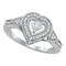 Sterling Silver G&D Sterling Silver Women's Round Diamond Heart Love Ring 1/8 Cttw - FREE Shipping (US/CAN) JadeMoghul