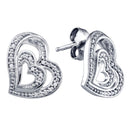 Sterling Silver G&D Sterling Silver Women's Round Diamond Heart Stud Earrings 1-20 Cttw - FREE Shipping (US/CAN) JadeMoghul