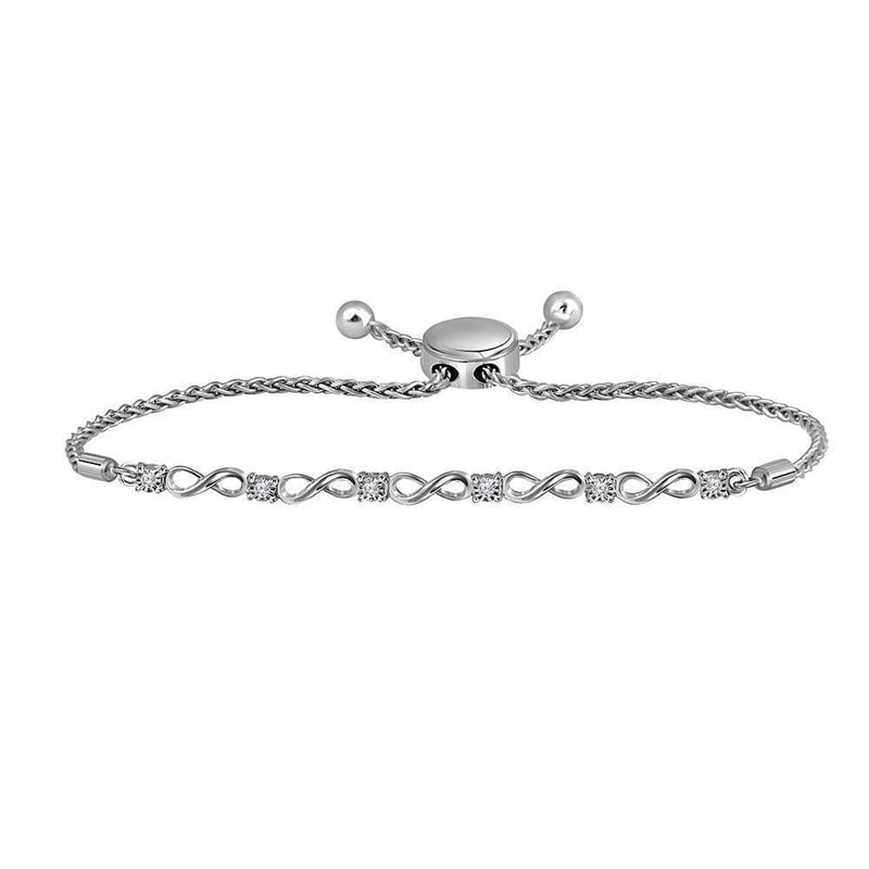 Sterling Silver G&D Sterling Silver Women's Round Diamond Infinity Bolo Bracelet 1-12 Cttw - FREE Shipping (US/CAN) JadeMoghul