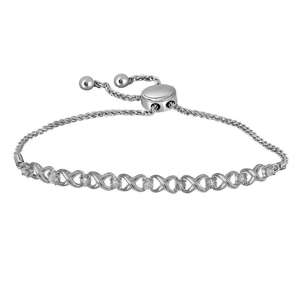 Sterling Silver G&D Sterling Silver Women's Round Diamond Infinity Bolo Bracelet 1-20 Cttw - FREE Shipping (US/CAN) JadeMoghul