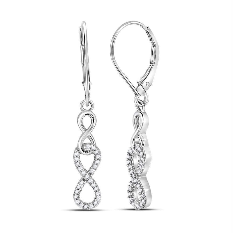 Sterling Silver G&D Sterling Silver Women's Round Diamond Infinity Dangle Earrings 1-5 Cttw - FREE Shipping (USA/CAN) JadeMoghul