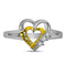 Sterling Silver G&D Sterling Silver Women's Round Diamond Mom Mother 2-tone Heart Ring .03 Cttw - FREE Shipping (US/CAN) JadeMoghul