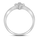 Sterling Silver G&D Sterling Silver Women's Round Diamond Simple Square Cluster Ring .01 Cttw - FREE Shipping (US/CAN) JadeMoghul