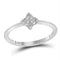 Sterling Silver Women's Round Diamond Simple Square Cluster Ring .01 Cttw - FREE Shipping (US/CAN)-Sterling Silver G&D-5-JadeMoghul Inc.