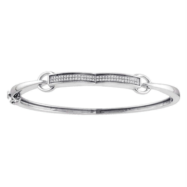 Sterling Silver G&D Sterling Silver Women's Round Diamond Single Row Bangle Bracelet 1-5 Cttw - FREE Shipping (US/CAN) JadeMoghul