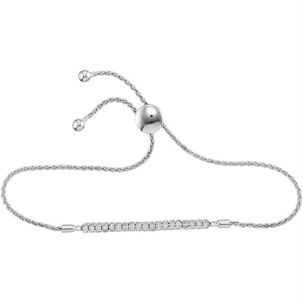 Sterling Silver G&D Sterling Silver Women's Round Diamond Single Row Bolo Bracelet 1-20 Cttw - FREE Shipping (US/CAN) JadeMoghul