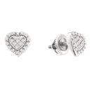 Sterling Silver G&D Sterling Silver Women's Round Diamond Small Heart Cluster Screwback Stud Earrings 1-20 Cttw - FREE Shipping (USA/CAN) JadeMoghul