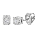 Sterling Silver G&D Sterling Silver Women's Round Diamond Solitaire Screwback Earrings 1-20 Cttw - FREE Shipping (USA/CAN) JadeMoghul