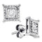 Sterling Silver G&D Sterling Silver Women's Round Diamond Solitaire Square Stud Earrings 1-10 Cttw - FREE Shipping (USA/CAN) JadeMoghul