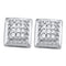 Sterling Silver G&D Sterling Silver Women's Round Diamond Square Cluster Screwback Earrings 1-10 Cttw - FREE Shipping (USA/CAN) JadeMoghul