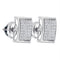 Sterling Silver G&D Sterling Silver Women's Round Diamond Square Cluster Stud Earrings 1-3 Cttw - FREE Shipping (USA/CAN) JadeMoghul