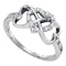Sterling Silver G&D Sterling Silver Women's Round Diamond Triple Heart Love Ring 1/10 Cttw - FREE Shipping (US/CAN) JadeMoghul