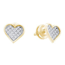 Sterling Silver G&D Sterling Silver Women's Round Diamond Yellow-tone Heart Love Cluster Earrings 1-10 Cttw - FREE Shipping (USA/CAN) JadeMoghul