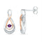 Sterling Silver G&D Sterling Silver Women's Round Lab-Created Amethyst Dangle Earrings 1-5 Cttw - FREE Shipping (USA/CAN) JadeMoghul