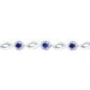 Sterling Silver G&D Sterling Silver Women's Round Lab-Created Blue Sapphire Tennis Bracelet 3-1-4 Cttw - FREE Shipping (US/CAN) JadeMoghul