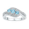 Sterling Silver G&D Sterling Silver Women's Round Lab-Created Blue Topaz 3-stone Ring 1/2 Cttw - FREE Shipping (US/CAN) JadeMoghul