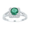 Sterling Silver G&D Sterling Silver Women's Round Lab-Created Emerald Solitaire Square Frame Ring 3/4 Cttw - FREE Shipping (US/CAN) JadeMoghul