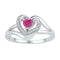 Sterling Silver G&D Sterling Silver Women's Round Lab-Created Pink Sapphire Diamond Heart Ring 3/8 Cttw - FREE Shipping (US/CAN) JadeMoghul