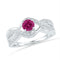Sterling Silver G&D Sterling Silver Women's Round Lab-Created Pink Sapphire Solitaire Diamond Ring 1/10 Cttw - FREE Shipping (US/CAN) JadeMoghul